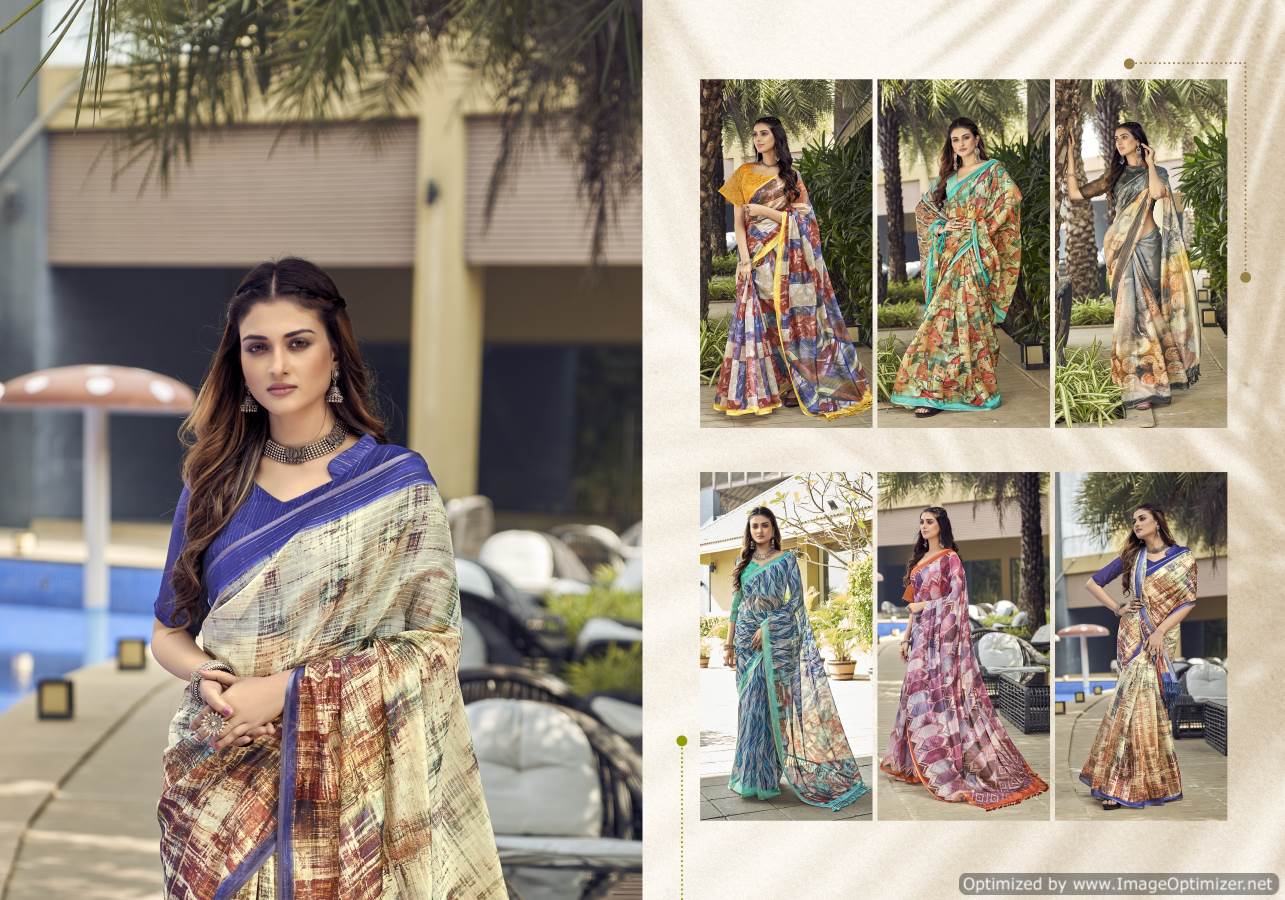 Ynf Vrajana Silk New Party Wear Organza Designer Printed Lining Saree Collection